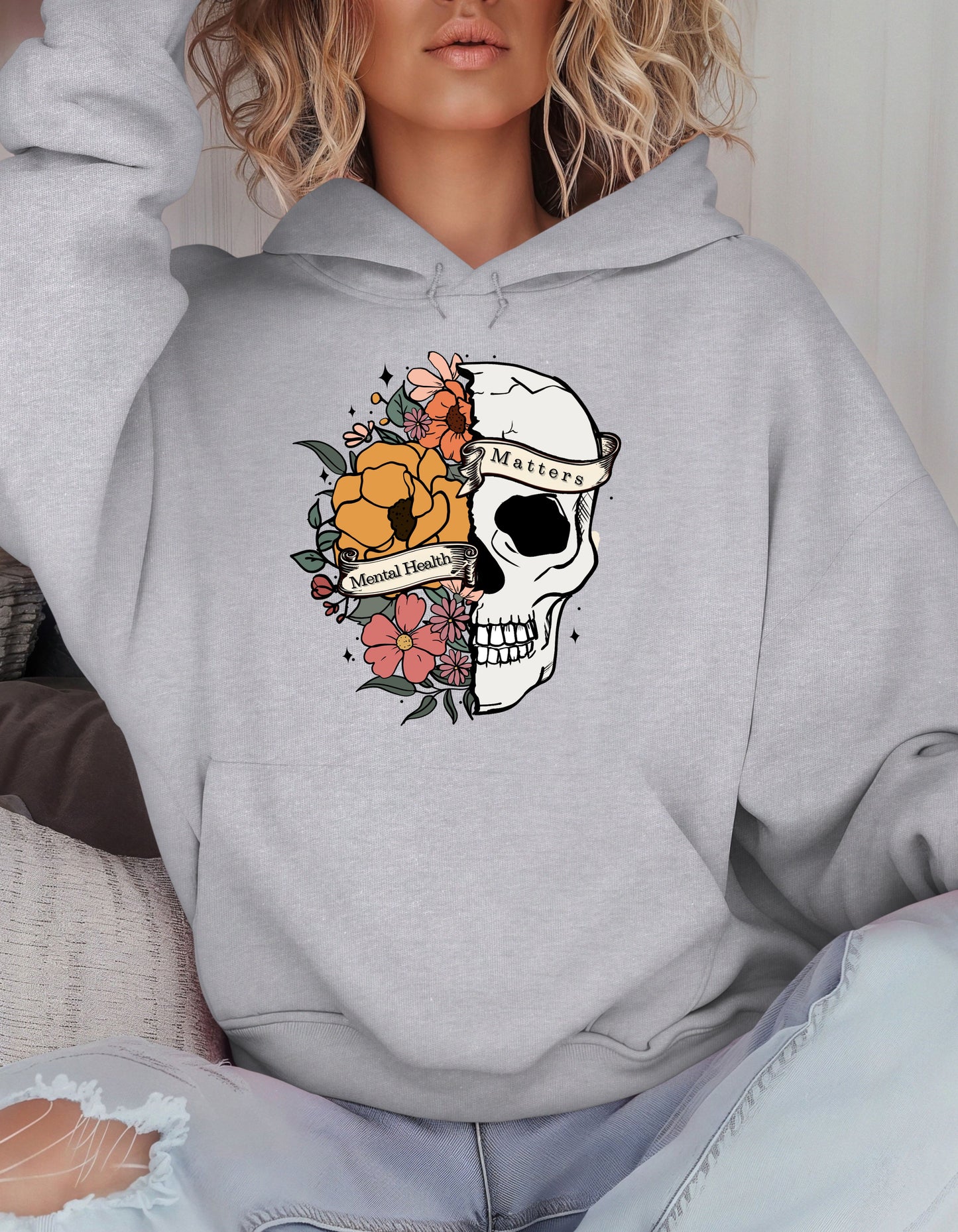 Mental Health Matters Skull Hoodie