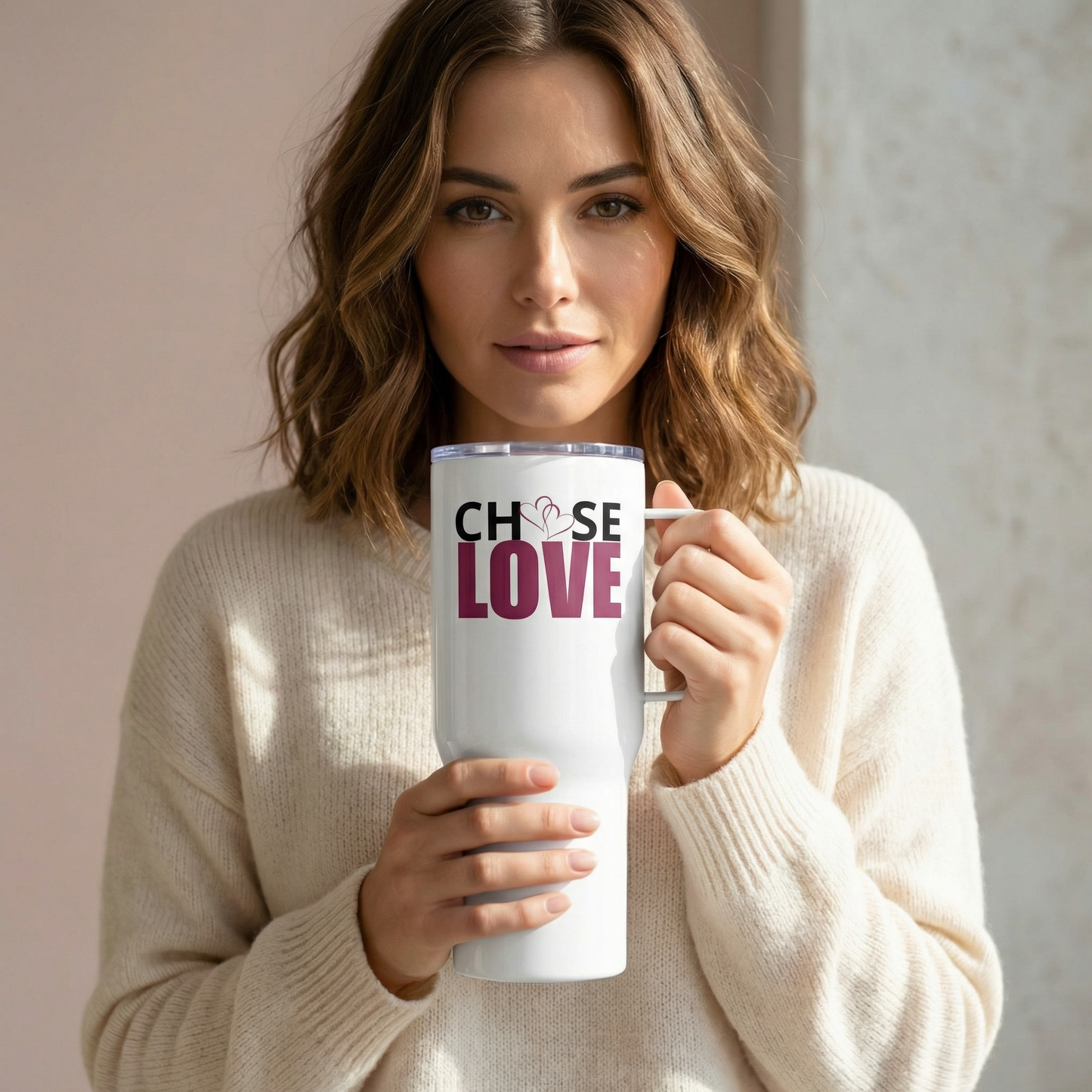 Choose Love Travel Mug with Handle