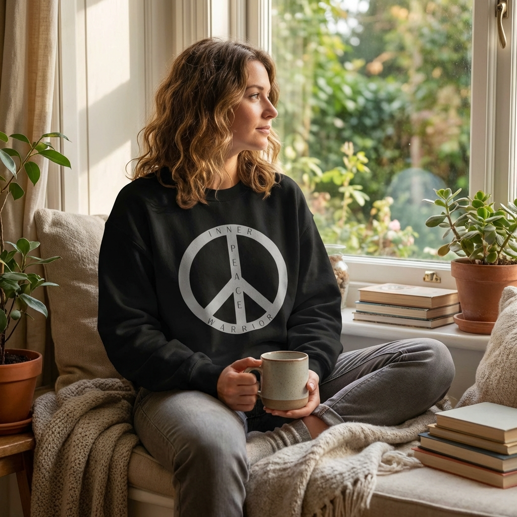 Inner Peace Warrior Sign Crewneck Sweatshirt